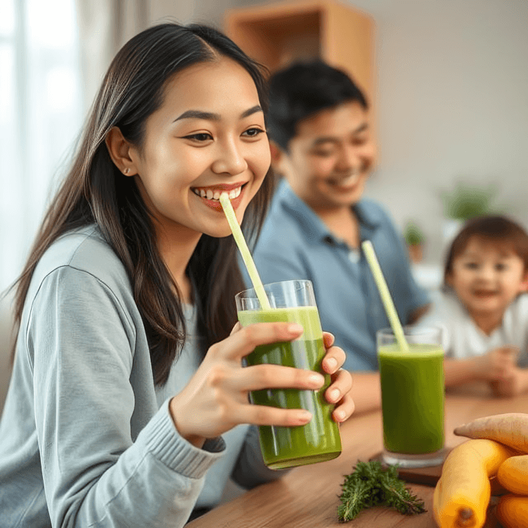 Synergreens health and wellness products arranged artfully with natural ingredients